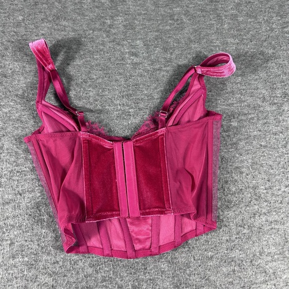 Y2K Victoria Secret Dream Angels Mulberry Velvet Corset Sz XS Velvet Coquette - Picture 2 of 6